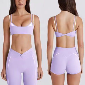 Conjunto de Yoga Casual para Mujer, Mejor Precio, MOQ Bajo, Alta Calidad, Multicolor, Talla Grande, Transpirable, Material de Lona Sólida, Corto por Encima de la Rodilla - Product Image 5