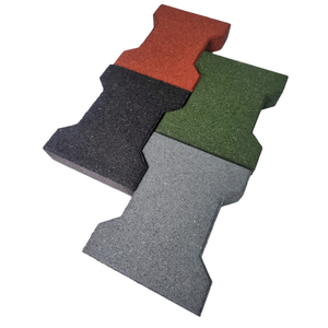 Hot Selling Dogbone Pavers Rubber Tiles Shock Absorbent Rubber Flooring Interlock Design Enhanced Durability for Amusement Park - Product Image 1