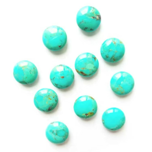 Cabochon rond de turquoise véritable Cabochon de turquoise naturelle en forme de pierre précieuse à dos plat - Product Image 6