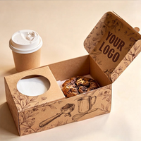 Boîte à emporter personnalisée pour boulangerie avec porte-gobelet, emballage alimentaire pour café et restaurant, vente en gros