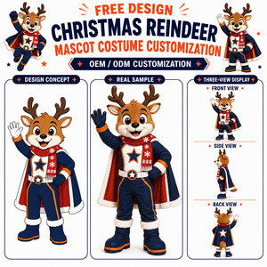 Costume de Mascotte Renne de Noël Personnalisé pour <span class=keywords><strong>Adulte</strong></span>, Tenue de Personnage Animal en Peluche, Fabricant OEM ODM, Promotion Événementielle des Fêtes - Product Image 2