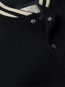 Veste universitaire pour homme en vente directe d'usine, tissu 100% laine, manches en cuir, logo en chenille, boutons, veste de style lettreman pour homme - Product Image 2