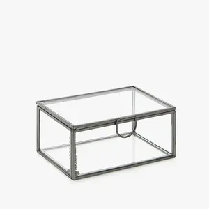 Crystal glass jewelry boxes Handmade Metal and Glass Jewelry Display Manufacturer and Exporter New Design Metal and Glass Gift B