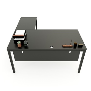 HBUC018 - Bureau en L au design minimaliste 160x140 Système UConcept avec pieds en acier assemblés - Product Image 1