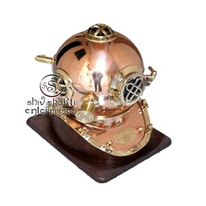 Casco coleccionable de latón marino y acabado de cobre, casco náutico de buceo en aguas profundas, casco de buceo marino HECHO DE Metal - Product Image 1