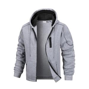 Men's Casual Sports Zipper Hoodie <b>Coat</b> Solid Color Slim Fit <b>Cardigan</b> Sweatshirt Winter Sportswear Jacket in Canvas Material - Product Image 5