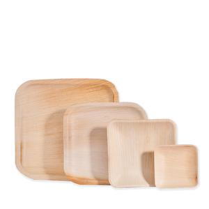 Assiettes carrées jetables en bambou biodégradable écologique, vaisselle compostable alternative en bois résistante à la graisse - Product Image 2