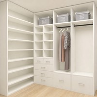 Ensemble lit et armoire moderne personnalisé Meuble de chambre à coucher Meuble de maître en bois aux designs modernes Placard de rangement pour vêtements