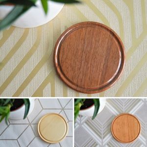 Ensemble de sous-verres en bois écologique, sous-verres durables en pierre naturelle pour la cuisine, le bar, le café et les tables à manger. - Product Image 2