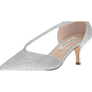 Escarpins Nina Tirisa à bride en T pour femme, gris asymétrique, talons aiguilles, taille 7 M, avec talons fins, semelle intérieure en PU, chaussures de mariée tendance - Product Image 3
