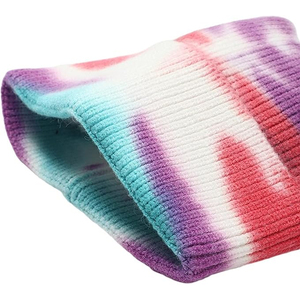 Venta al por mayor Tie Dye Knitted Beanie Sombreros Unisex Moda Invierno Cálido Streetwear Skull Cap Logotipo personalizado OEM a granel - Product Image 6