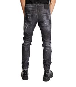 Pantalones Vaqueros Personalizados de Última Moda para Hombre, Transpirables, Tejidos, con Parches Grises Desgastados, Diseño Personalizado - Product Image 2