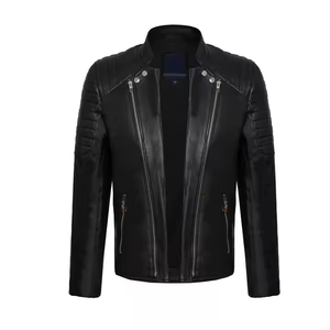 Chaqueta de moda de cuero Chaquetas de cuero delgadas de invierno transpirables para hombres Chaquetas de cuero de manga larga para hombres OEM - Product Image 1