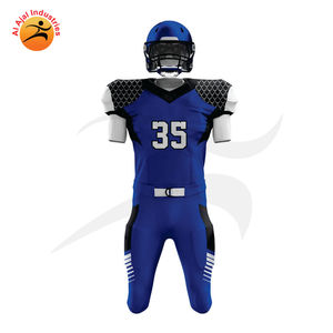 Uniforme de rugby respirant noir de haute qualité maillot de football américain surdimensionné avec point brodé Stock de taille plus - Product Image 2