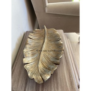 Bandeja de Metal elegante y duradera con diseño de hojas, perfecta para servir bebidas, aperitivos y Decoración elegante, bandeja hecha a mano de mesa - Product Image 1