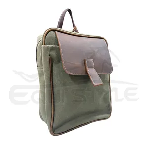 Olive Green Canvas Small Crossbody Bag For Men Women Multifunctional Vintage Leather Flap Portable Shoulder Messenger Bags