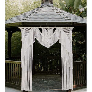 Arco de Boda de Macramé Extra Grande y Telón de Fondo, Decoración de Pared Estilo Bohemio con Cortina para Bodas Boho - Product Image 1