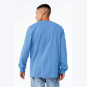 Camiseta de manga larga unisex Heather CVC-Carolina Blue, 52% Airlume Cotton 48% Poly, 4,2 oz - Product Image 3