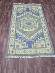 Tapis à nœuds noués à la main de haute qualité tapis d'intérieur à motif papillon en laine touffetée avec travail brodé pour le salon, la chambre à coucher - Product Image 5