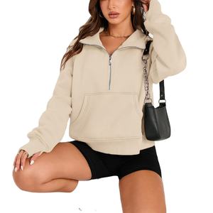 Sweats à capuche courts à fermeture éclair pour femme OEM ensemble de sweat à capuche court pull à capuche fabricant écologique - Product Image 4