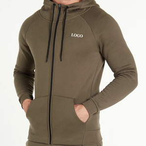 Sweats à capuche zippés personnalisés de haute qualité pour hommes, avec logo/impression, couleurs unies confortables et respirantes, collection 2026 - Product Image 1