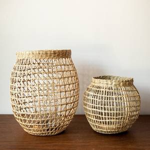 Farol decorativo de hierba marina natural, faroles de paja de hierba marina de buena calidad, precio más bajo - Product Image 1