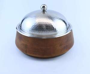 Hotpot de Metal árabe con Base de madera, cazuela de lujo hecha a mano de la mejor calidad, forma redonda, mesa, cocina, uso de calentamiento de alimentos - Product Image 6