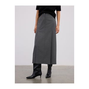 Jupe longue confortable en mélange de viscose avec plis devant et derrière - Product Image 4