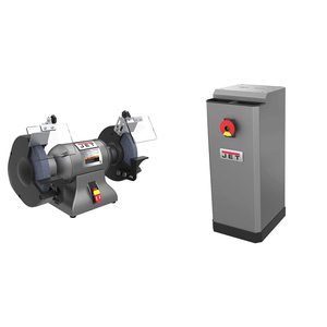 Amoladora de Banco Industrial Eléctrica y a Batería de 8 Pulgadas con Soporte Colector de Polvo para Pulir Metal - Product Image 1