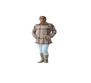 Conjunto de abrigo de lana inteligente y cálido para mamá y niño Ropa de invierno rellena de plumón de lana reciclada Estilo de moda para niñas - Product Image 2