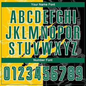 Camiseta deportiva personalizada por sublimación, diseño gráfico dividido en amarillo y negro, manga corta, transpirable, uniforme de equipo con nombre y número - Product Image 6