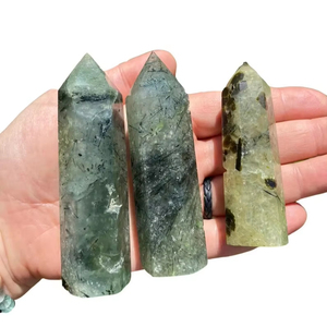 Torre de cristal de Prehnita de alta calidad, obelisco Natural para el hogar, decoración de Feng Shui, mascota de piedra curativa, piedra artesanal pulida - Product Image 3