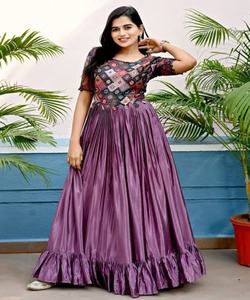 Pakistani Indian Women Autumn <b>Lace</b> Floor-Length A-Line Office Elegant Sexy <b>Pink</b> Gown with Dupatta - Product Image 3