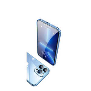 Étui rigide en PC avec cadre argenté de luxe pour iPhone 13 Pro 14 Plus XR - Coque arrière de protection antichoc avec diamants - Product Image 4