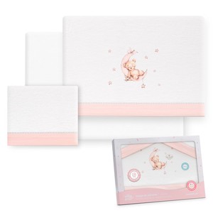 Ensemble de literie de style princesse Oso-Luna pour poussette, 3 pièces, en flanelle tissée avec motif de personnage - Product Image 1