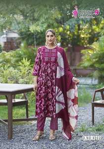 Nouvelle Collection Maruti Fashion : Ensemble Kurta et Pantalon pour Femme, en Rayonne Lourde Imprimée à la Feuille, Style Indien et Pakistanais, pour Soirées et Mariages - Product Image 2
