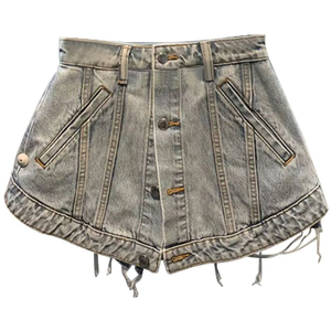 Short en jean slim décontracté de haute qualité pour femmes Short de sport confortable avec logo à la taille pour les vêtements d'été en gros - Product Image 1