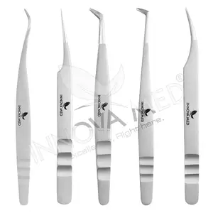 Expert Professional Eyelash Tweezers 35 45 90 Degree Semi Curved Lashes Tweezers with Premium Box Packaging