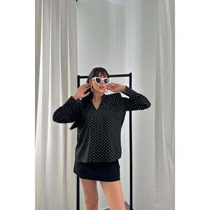 Chemise noire à pois - Noir - Product Image 1