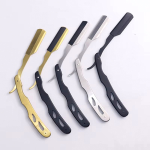 Couteau à lame en acier inoxydable rasoirs droits coupe barbe unique couteau pliant rasage rasoir fabriqué - Product Image 2