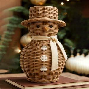 ตุ๊กตาหิมะหวายน่ารักของตกแต่งคริสต์มาสของขวัญคริสต์มาส OEM ได้รับการยอมรับการออกแบบตามสั่งจากโรงงานเวียดนาม - Product Image 3