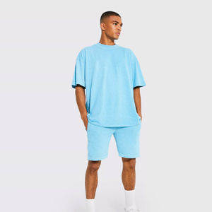 Color de contraste alto verano algodón media manga corta y camiseta transpirable de moda de talla grande chándal para correr para verano - Product Image 2