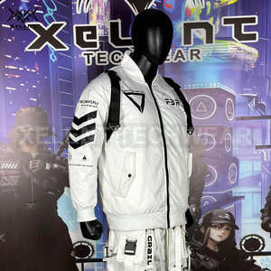 2025 New Wholesale Custom Men's <b>Techwear</b> Bomber <b>Jacket</b> 100% Polyester Durable & Stylish Cyberpunk <b>Jacket</b> - Product Image 5