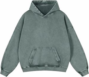Sweat-shirt à capuche rose délavé à l'acide avec logo frontal, coupe ample, avec poche, en molleton de coton surdimensionné pour l'automne et l'hiver - Product Image 2
