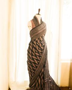 Sari de lino tradicional de alta demanda directo de la India en estilo pakistaní Precio de fábrica para fiestas y bodas - Product Image 4