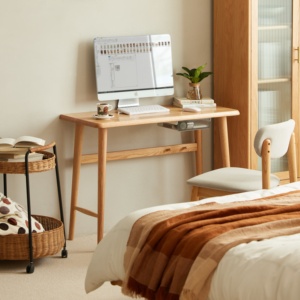 A1163 북유럽 스타일 솔리드 오크 원목 서재 가구 심플 내추럴 디자인 서랍이 있는 원목 책상 - Product Image 2