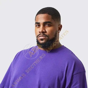 T-shirt lourd 100% coton unisexe à épaules tombantes vêtements de rue impression personnalisée chemises tricotées pour hommes vente en gros - Product Image 4