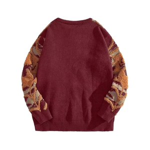 Pull en jacquard acrylique pour homme, logo personnalisé sur le devant, manches longues, tricot d'automne, fabrication OEM personnalisée - Product Image 4