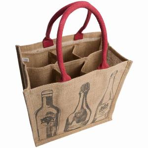 Bolsa de 2 botellas de vino de alta calidad Bolsa de regalo con funda de transporte de yute Mejor precio Venta para necesidades de compras - Product Image 5
