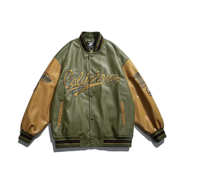 Personalizado para hombre de cuero mangas carta hombre béisbol Varsity chaqueta bombardero de gran tamaño rayas puño béisbol Letterman Varisty chaqueta - Product Image 5